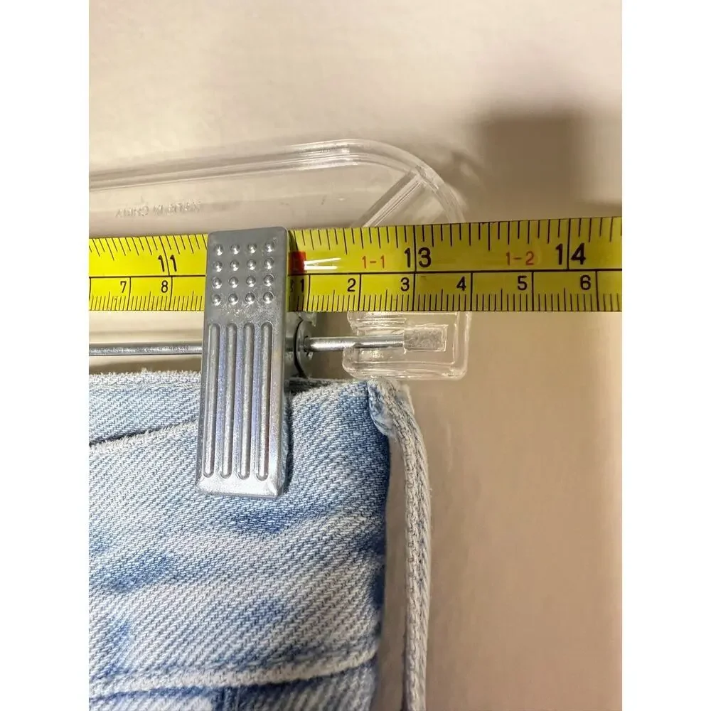 BDG 26x27 High Rise Baggy Blue Distress Jeans Button Zip Straight Flare Button - Picture 13 of 14